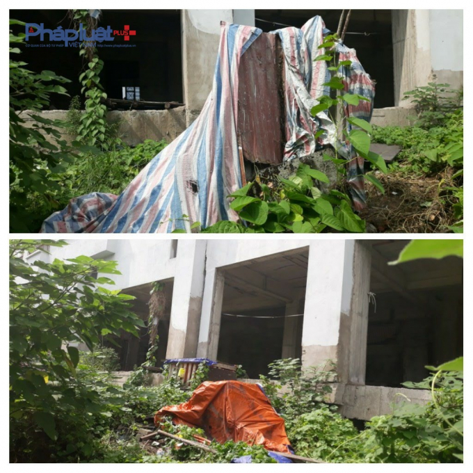 Tầng 1 dự án đang thi công dự án dở dang,