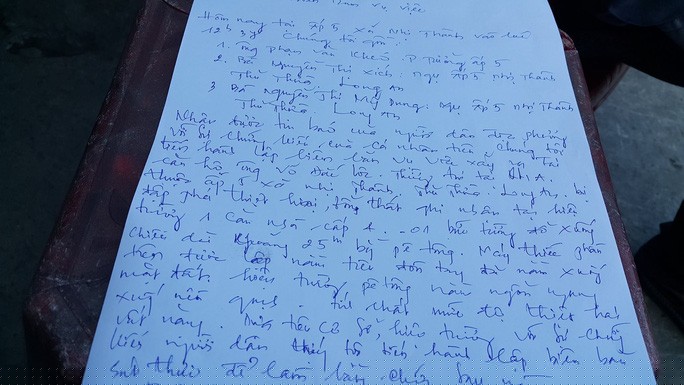 Vụ việc được đại diện ấp 5 lập biên bản.