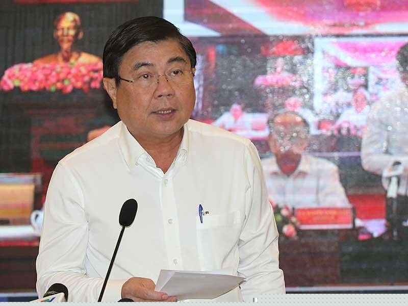 Chủ tịch UBND TP.HCM Nguyễn Thành Phong tại hội nghị. Ảnh: VH.