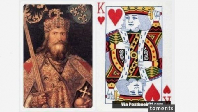 Mỗi lá bài Tây mang số phận và lai lịch của một nhân vật lịch sử.