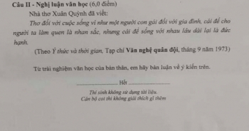 Đề thi vào lớp 10 môn Ngữ Văn của Chuyên Khoa học xã hội và Nhân văn năm 2020