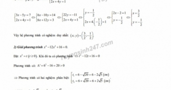 Đáp án đề thi môn Toán vào lớp 10 ngày 22/7 của tỉnh Đồng Nai