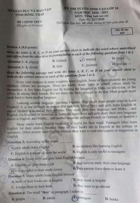 de-thi mon-anh-dong-thap-2020-1-ma-485-result