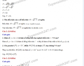 Cập nhật đáp án đề thi vào lớp 10 sáng ngày 23/7 môn Toán tỉnh Đồng Tháp năm 2020