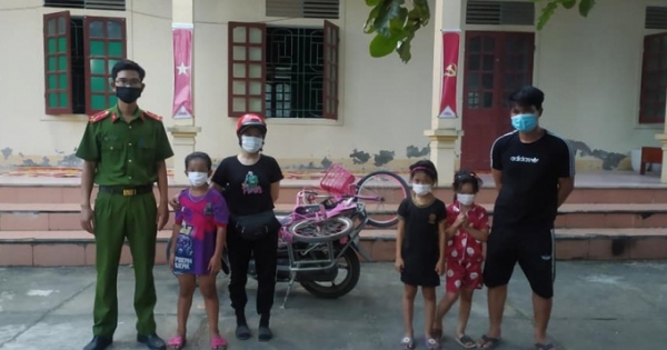 Kịp thời phát hiện 3 cháu nhỏ đi lạc cách nhà hàng chục km