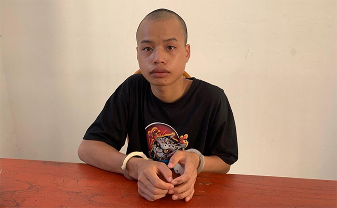 Đối tượng Vương tại Cơ quan Công an.