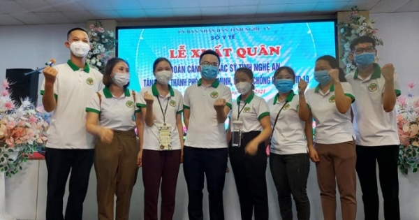 Nghệ An: Đoàn y, bác sỹ lên đường hỗ trợ TP Hồ Chí Minh chống dịch Covid-19