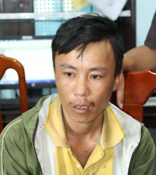 Đối tượng Lê Văn Triễn tại cơ quan Công an.