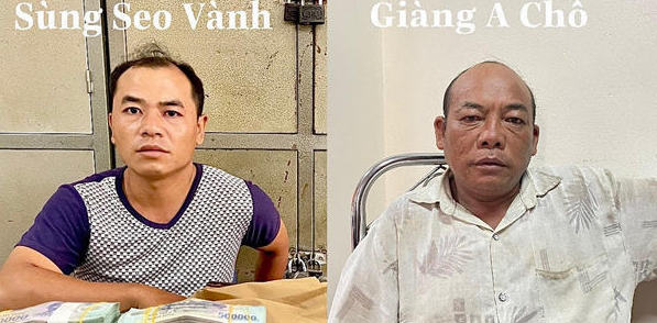 2 đối tượng Giàng A Chô và Sùng Seo Vành tại cơ quan công an