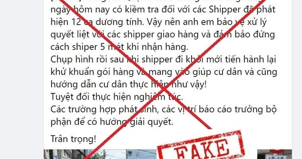 Bác bỏ thông tin 12 shipper dương tính với Covid-19