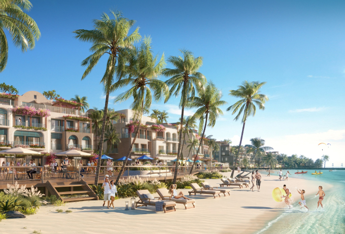 Hon Thom Paradise Island được ph&aacute;t triển th&agrave;nh một h&ograve;n đảo du lịch xanh. Ảnh phối cảnh minh họa