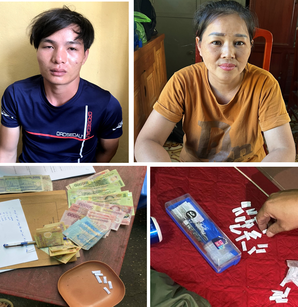 Đối tượng Hà Văn Tuấn, Đỗ Thị Huyềnvà tang vật thu giữ