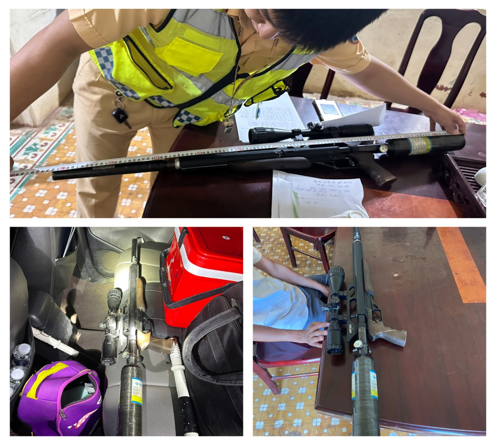 Mang theo súng hơi trong đêm, bất ngờ gặp cảnh sát giao thông