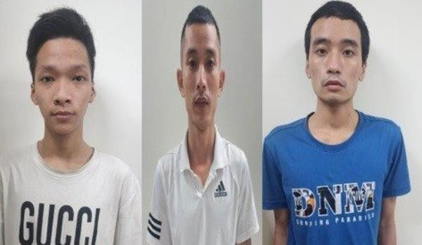 Ba đối tượng tại cơ quan công an.