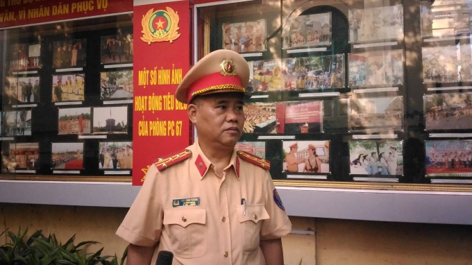 Trao đổi với b&aacute;o ch&iacute;, Đại t&aacute; Đ&agrave;o Vịnh Thắng - Trưởng Ph&ograve;ng CSGT H&agrave; Nội cho biết:&nbsp;