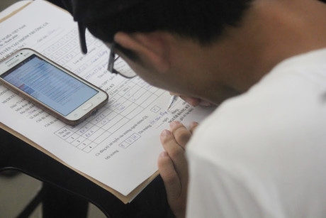 Th&iacute; sinh đăng k&yacute; x&eacute;t tuyển v&agrave;o Đại học B&aacute;ch Khoa H&agrave; Nội s&aacute;ng 1/8. Ảnh: Ho&agrave;ng Như.