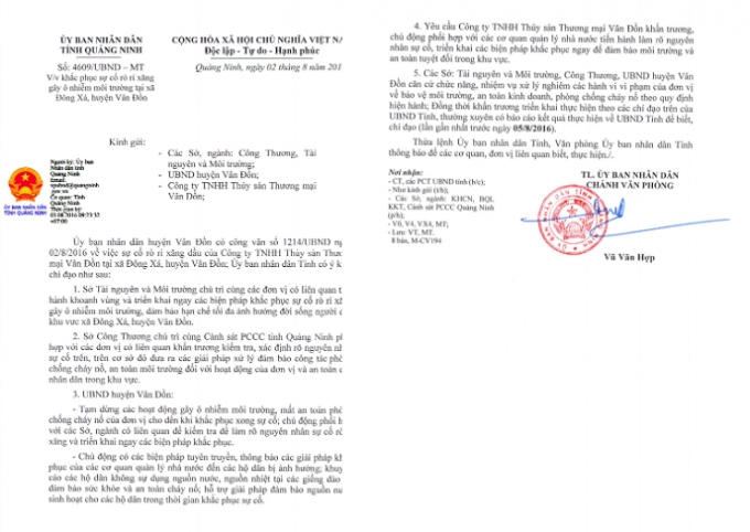 Nội dung C&ocirc;ng văn chỉ đạo.