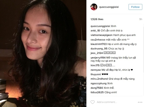 Tranh c&atilde;i chuyện Cường Đ&ocirc; La c&ocirc;ng khai khen Hạ Vi xinh tr&ecirc;n trang c&aacute; nh&acirc;n