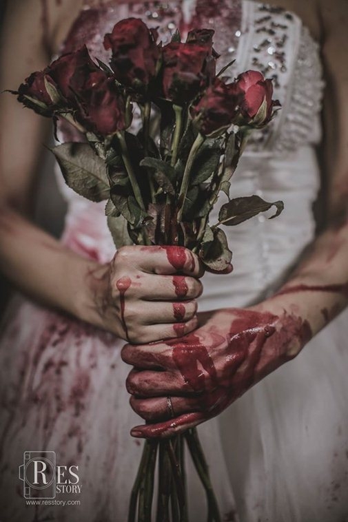 Rợn t&oacute;c g&aacute;y trước bộ ảnh cưới như phim kinh dị