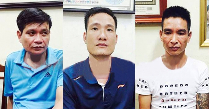 Ba&nbsp;đối tượng&nbsp;đ&atilde; bị bắt giữ.&nbsp;Ảnh do cơ quan&nbsp;điều tra cung cấp.