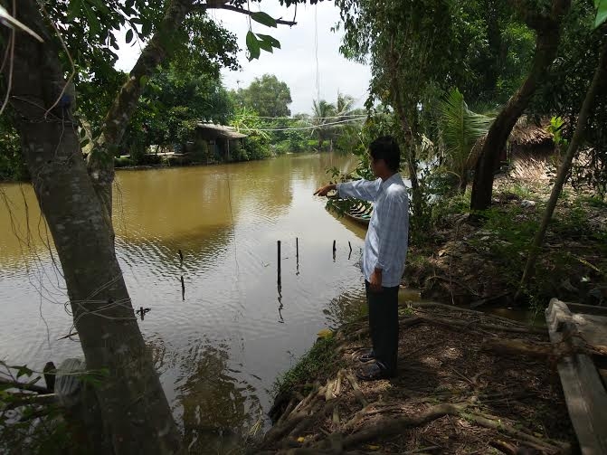 Đoạn s&ocirc;ng nơi anh Lễ rơi xuống.