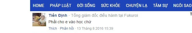 Đ&acirc;y l&agrave; một &yacute; kiến của độc giả, mong muốn em Quỳnh được nhập học.