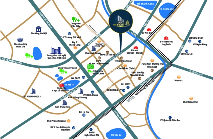 The Golden Palm sở hữu vị tr&iacute; &ldquo;v&agrave;ng&rdquo; tr&ecirc;n mặt đường L&ecirc; Văn Lương.