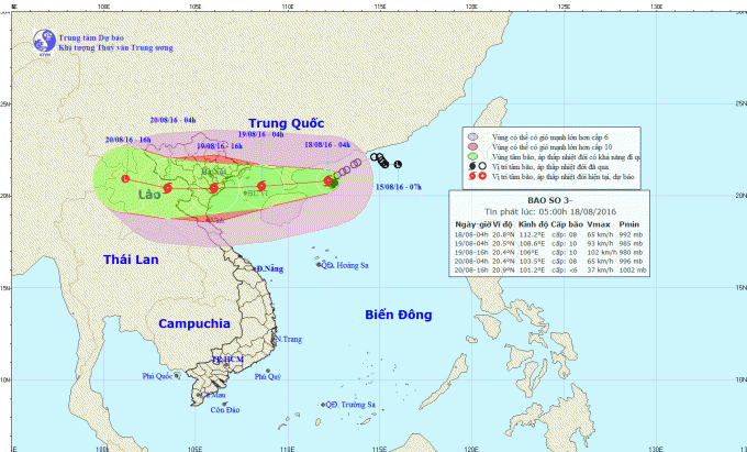 Dự b&aacute;o đường đi của b&atilde;o Dianmu. Ảnh: nchmf.gov.vn
