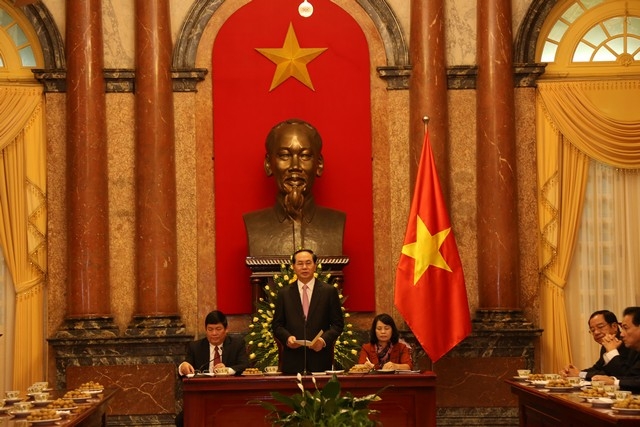 &nbsp;Chủ tịch nước Trần Đại Quang ph&aacute;t biểu.