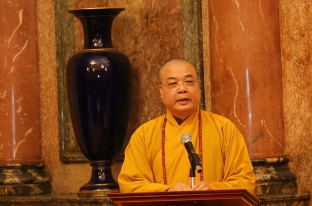 HT.Th&iacute;ch Thanh Nhiễu - Ph&oacute; chủ tịch TT HĐTS GHPGVN ph&aacute;t biểu tại buổi gặp mặt.