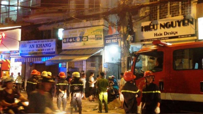 Hiện trường vụ ch&aacute;y.