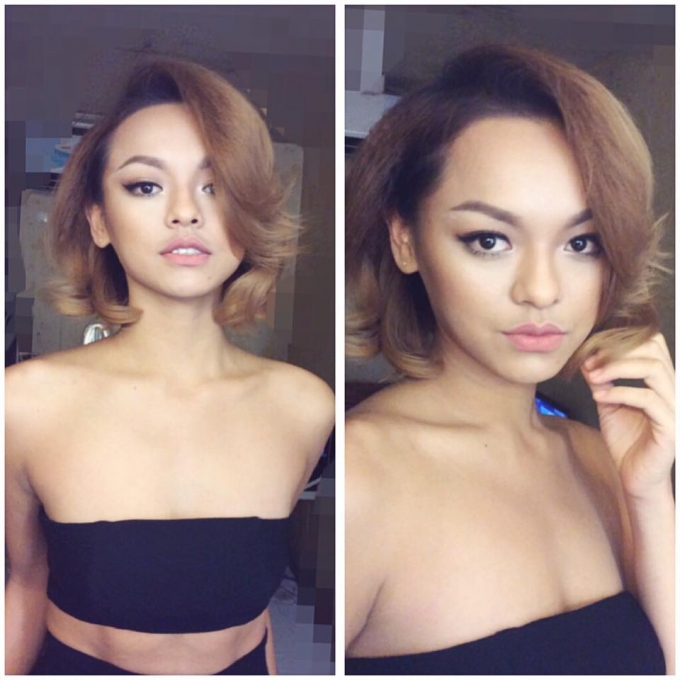 Gương mặt xinh đẹp, lai t&acirc;y của c&ocirc; bừng s&aacute;ng khi được trang điểm nhẹ.