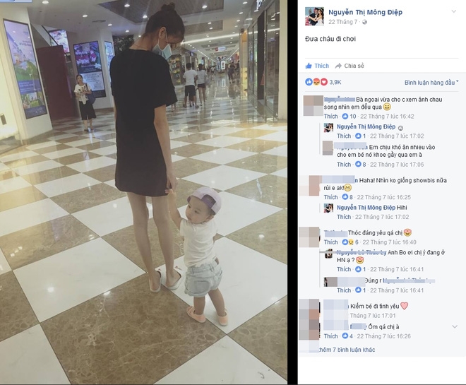 Kỳ H&acirc;n đưa ch&aacute;u g&aacute;i đi chơi.