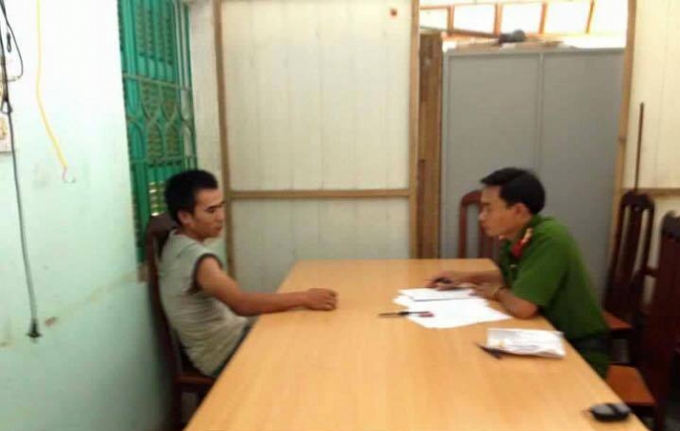 Đối tượng Nguyễn Văn Chiến tại cơ quan C&ocirc;ng an.