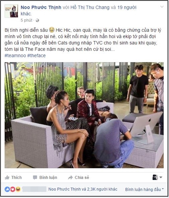 Noo Phước Thịnh chia sẻ bức h&igrave;nh cho thấy bộ phận kỹ thuật của chương tr&igrave;nh cố t&igrave;nh giấu d&acirc;y nối chiếc m&agrave;n h&igrave;nh m&aacute;y t&iacute;nh.