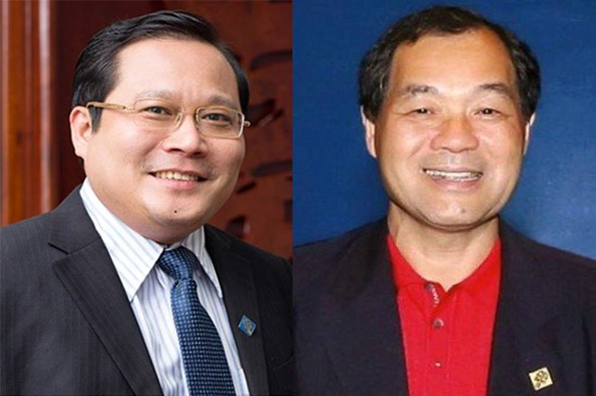 Phan Huy Khang (tr&aacute;i) v&agrave; Trầm B&ecirc;. Ảnh:&nbsp;C&ocirc;ng an cung cấp.