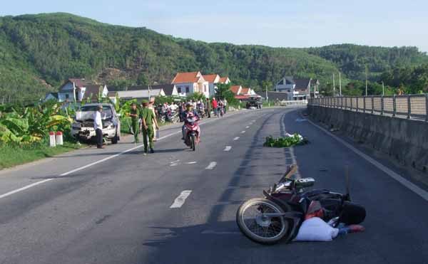 Hiện trường vụ tai nạn. Ảnh: BATGT QN.