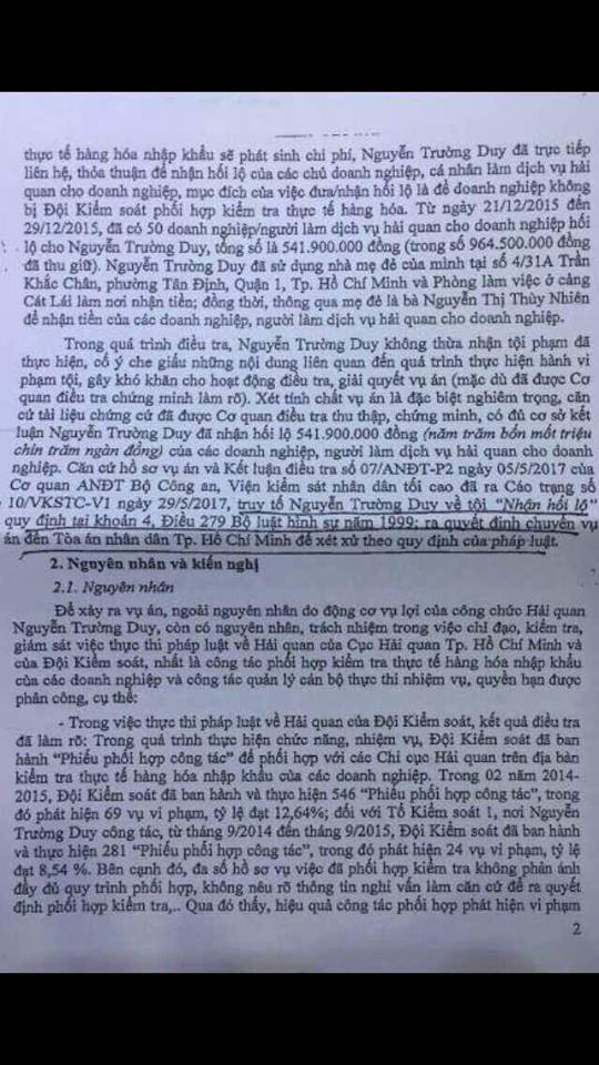 C&ocirc;ng văn số 2215/VKSTC-V1 của Viện KSND Tối cao.