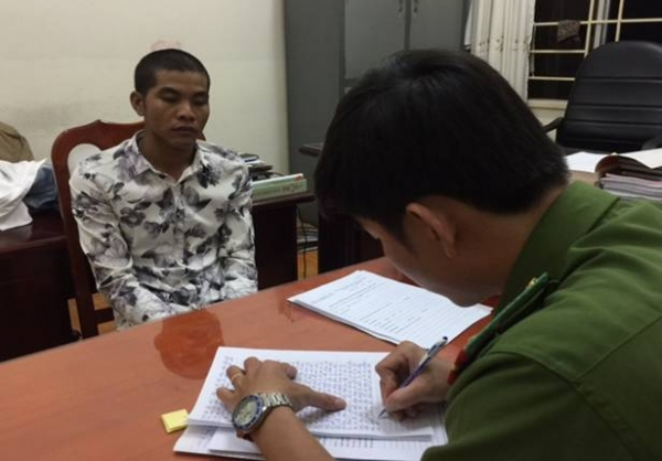 Đối tượng Lưu Ho&agrave;ng Cường tại cơ quan C&ocirc;ng an. (Ảnh: b&aacute;o C&ocirc;ng an Bạc Li&ecirc;u)