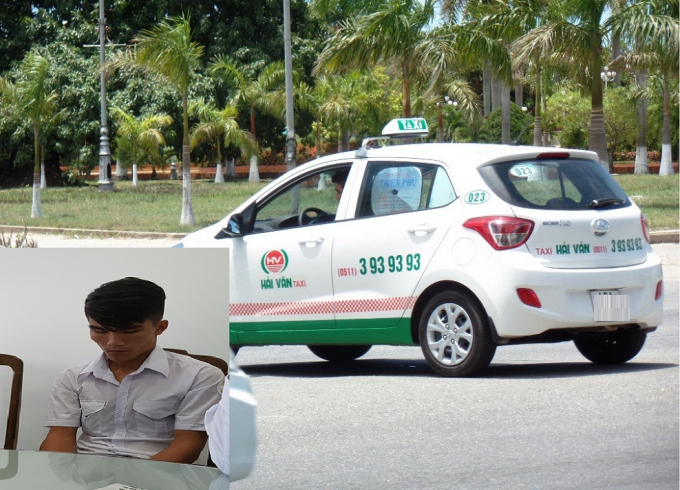 T&agrave;i xế h&atilde;ng taxi Hải V&acirc;n Nguyễn Trường Giang (ảnh nhỏ) thừa nhận c&oacute; h&agrave;nh vi lấy th&ecirc;m tiền của du kh&aacute;ch.