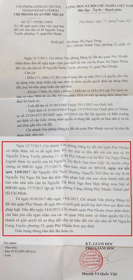 C&ocirc;ng văn số 463/VPĐK-CNPN của&nbsp;Chi nh&aacute;nh văn ph&ograve;ng Đăng k&yacute; đất đai quận Ph&uacute; Nhuận.