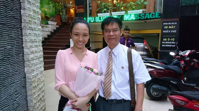 Hoa hậu Phương Nga sau khi tại ngoại.