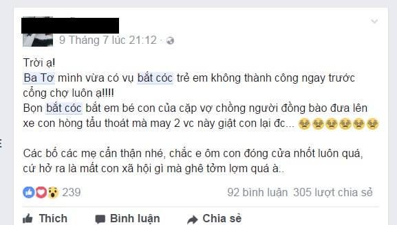 Xuất hiện 2 tin đồn bắt c&oacute;c trẻ em tại huyện Ba Tơ, tỉnh Quảng Ng&atilde;i.