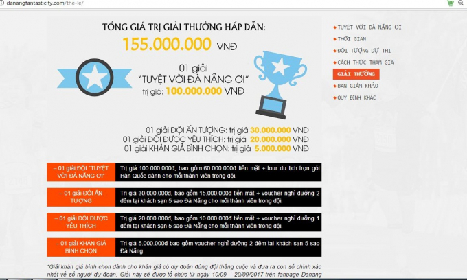 Giải thưởng hấp dẫn của cuộc thi d&agrave;nh cho người thắng cuộc.