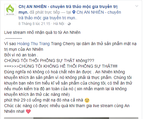 Chủ sản phẩm n&agrave;y khẳng định chất lượng mỹ phẩm của m&igrave;nh.