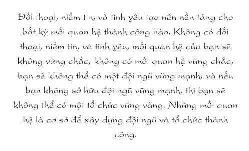 Đối thoại, niềm tin v&agrave; t&igrave;nh y&ecirc;u tạo nền tảng cho bất kỳ mối quan hệ th&agrave;nh c&ocirc;ng n&agrave;o.