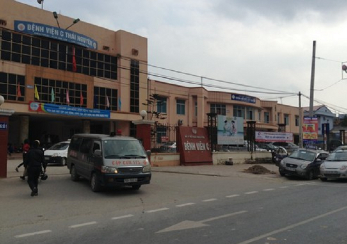 Bệnh viện C Th&aacute;i Nguy&ecirc;n nơi xảy ra sự việc.