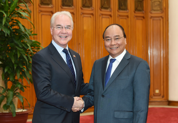 &nbsp;Thủ tướng nhấn mạnh, Ch&iacute;nh phủ Việt Nam đ&aacute;nh gi&aacute; cao sự hợp t&aacute;c hỗ trợ của Ch&iacute;nh phủ Hoa Kỳ d&agrave;nh cho ng&agrave;nh y tế Việt Nam đối với nhiều lĩnh vực chuy&ecirc;n m&ocirc;n y tế quan trọng.