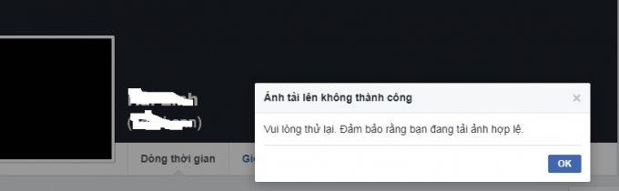 H&igrave;nh&nbsp;ảnh tải l&ecirc;n kh&ocirc;ng th&agrave;nh c&ocirc;ng của facebook.