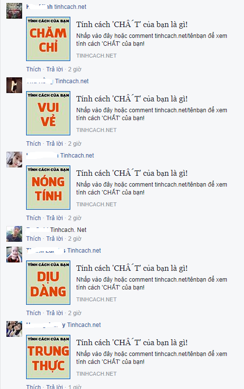 Một số t&iacute;nh c&aacute;ch của người d&ugrave;ng.